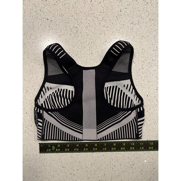 Nike FE/NOM Flyknit Women's High-Support Non-Padded Sports Bra- Black/Grey/White - Picture 2 of 6